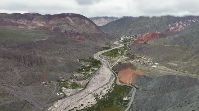 Winding road through Andean highlands near Purmamarca