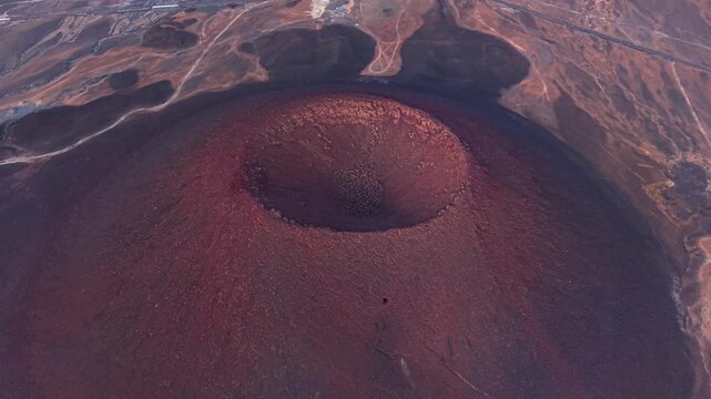 Aerial view of Poruna Volcano in Atacama Desert Chile