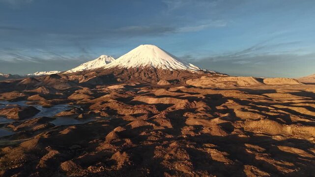 Parinacota Volcano and Pomerape in Lauca National Park