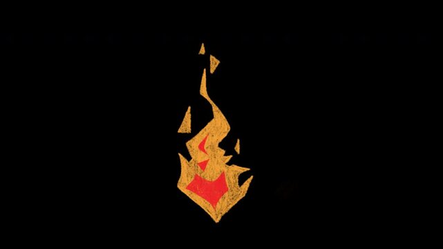 cartoon animation of blazing fire elements