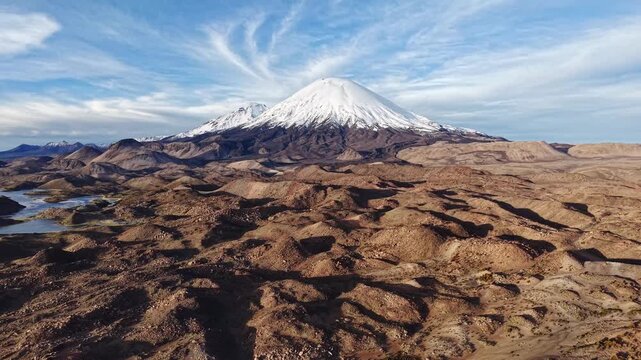 Parinacota Volcano and Pomerape in Lauca National Park