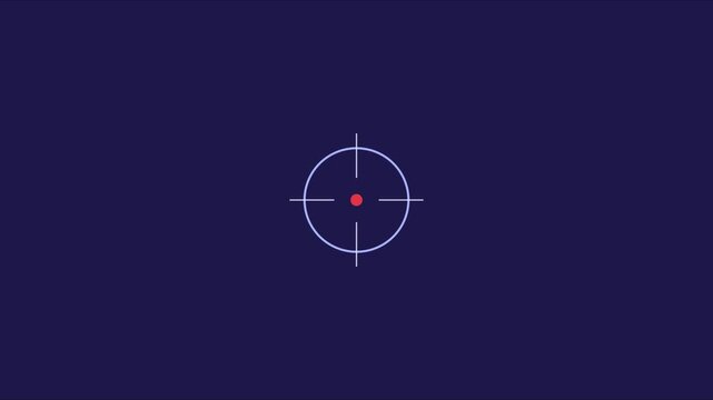 Minimalist digital crosshair target animation with precision focus overlay for ui and gaming interface 4k