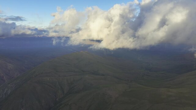 Cinematic landscape of golden Andes foothills in Jujuy, Argentina