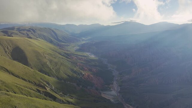 Golden Andes foothills landscape in Jujuy, Argentina
