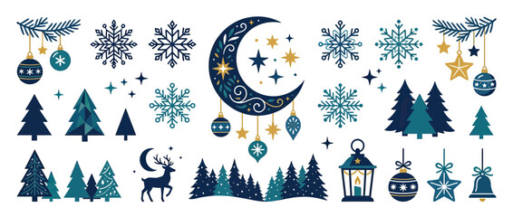 Fototapeta premium Winter Holiday Elements Collection - Isolated Design Assets