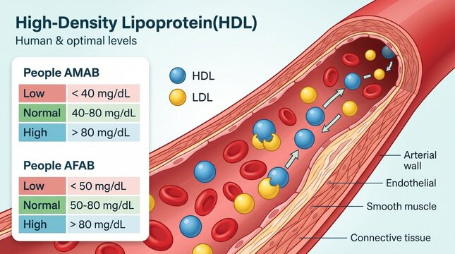 High-Density Lipoprotein HDL Cholesterol Levels Infographic
