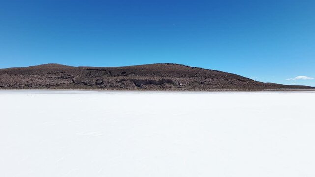 White salt landscape at Salar de Uyuni, Bolivia