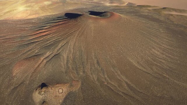 Aerial view of volcanic desert in La Puna, Argentina