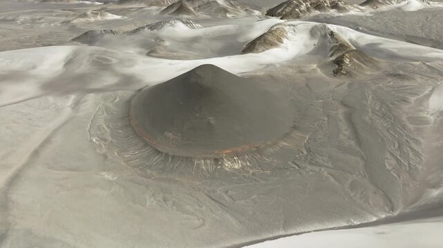 Aerial view of volcanic cone in La Puna, Argentina