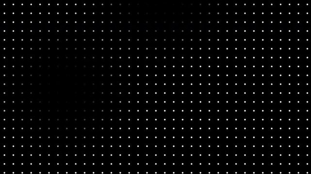 dark background random dots and grid vertical cascade rain falling data matrix loop 4K