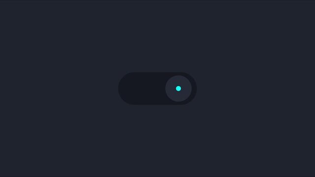 Minimalist ui toggle switch animation turning on and off for digital interface 4k button