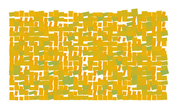 Vector Field Grid of Rectangles - Abstract Orange/Yellow/Cyan Rectangle Grid Art
