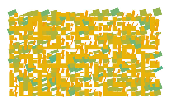 Vector Field Grid of Rectangles - Abstract Orange/Yellow/Cyan Rectangle Grid Art
