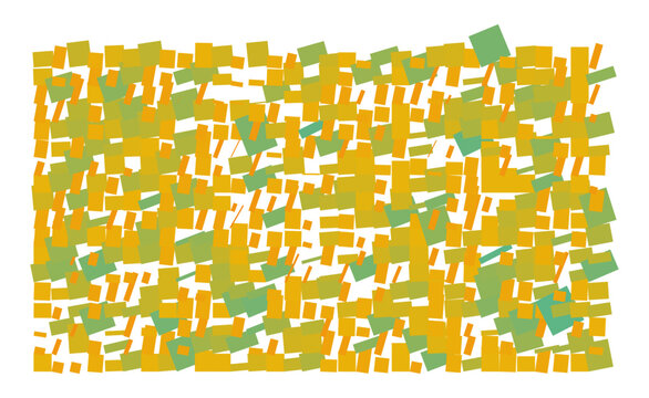 Vector Field Grid of Rectangles - Abstract Orange/Yellow/Cyan Rectangle Grid Art