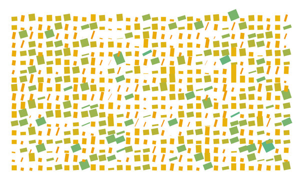 Vector Field Grid of Rectangles - Abstract Orange/Yellow/Cyan Rectangle Grid Art