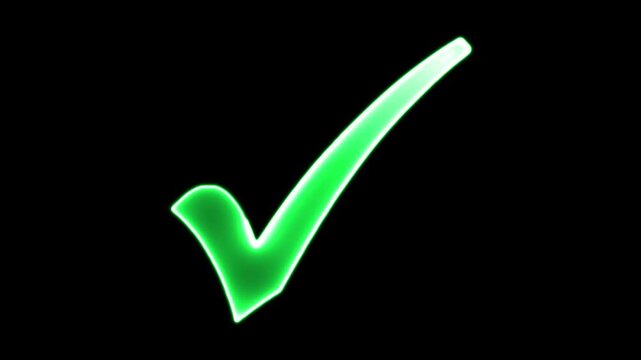 A digital file icon representing a video check mark clip displayed on a dark grey background with film strip borders