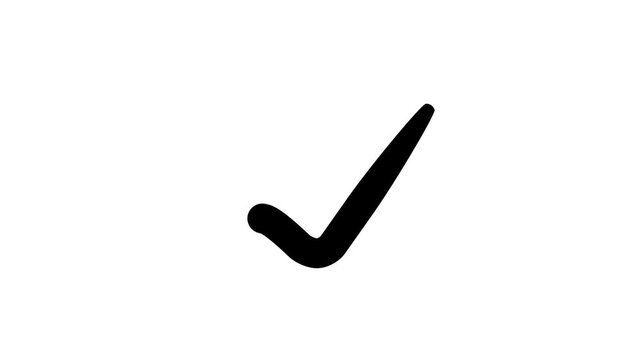 Green Tick mark icon animation on isolated black background. Check mark icon animation. right check mark icon transparent background. isolated tick mark or confirm icon animation. check mark sign,