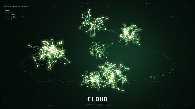 Green cloud computing network with distributed data clusters motion