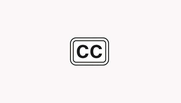 Creative Commons logo icon in black and white