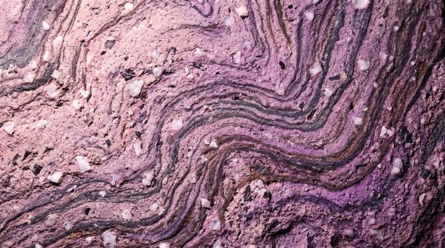 Purple Metamorphic Rock Texture with Wavy Mineral Bands