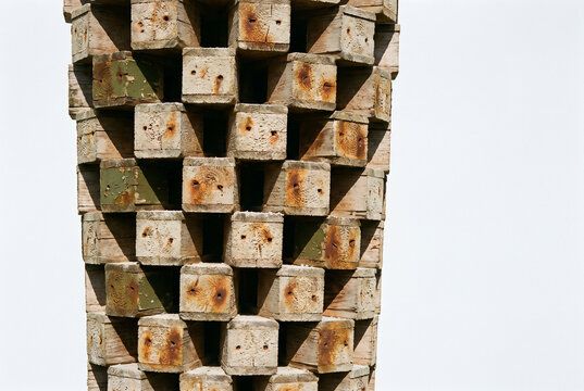 Timber Stack Abstract Wood Texture with Copy Space