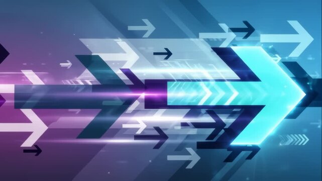 Dynamic arrow motion animation highlighting technological progress and innovation