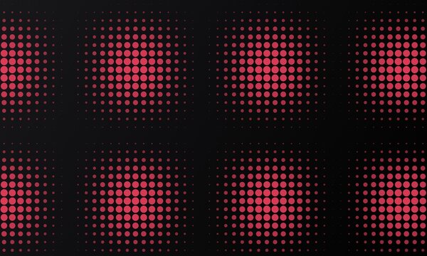 Abstract red dot pattern on black background