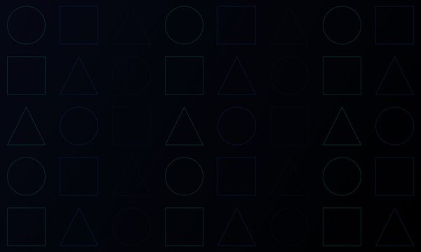 Geometric shapes pattern with circles squares and triangles