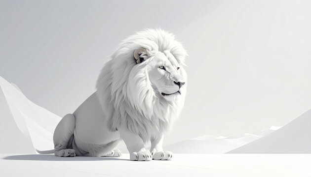 White lion sitting pose