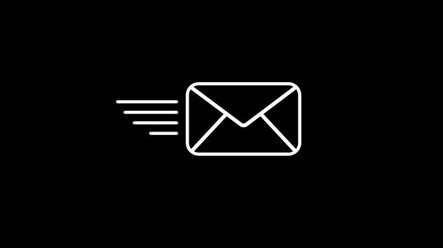 Mail email message sending envelope icon animation 4k video