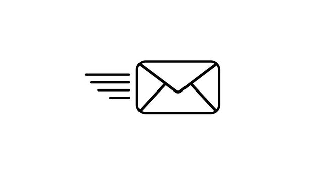 Mail email message sending envelope icon animation 4k video