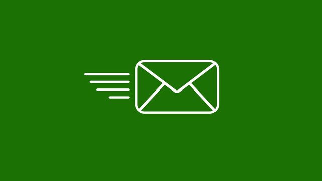 Mail email message sending envelope icon animation 4k video