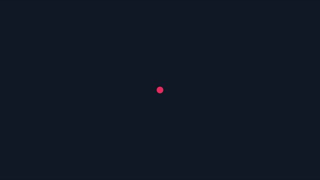 Minimalist loading animation with pulsing red dot on dark 4k background, for ui and, digital interface projects