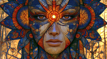 Obraz premium Futuristic Neural Network Brain with Glowing Energy Waves and Digital Connections