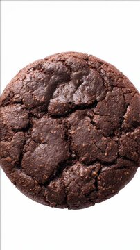 Top View of a Textured Dark Chocolate Chip Cookie