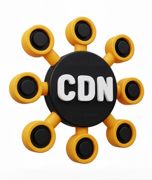 CDN network 3d icon isolated