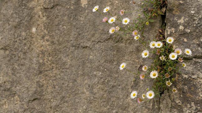 A Delicate Coatbuttons or Mexican Daisy Flower Gracefully Adorning a Wall coatbuttons mexican daisy on the wall flower on wall tithonia diversifolia wildflower yellow flower daisy family wall plant