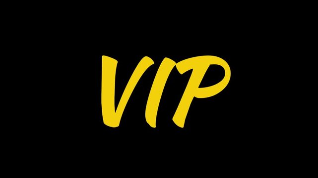 Motion graphics of beautiful colored text with the word VIP. Digital animation. On a transparent background