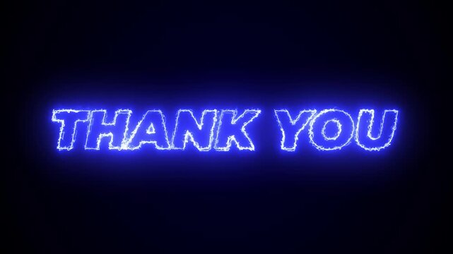Electric Neon Thank You Text Animation with Glowing Effects and Halftone Background
