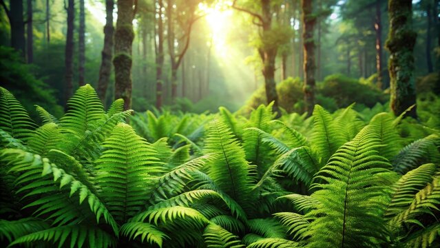 Green fern forest vegetation photo