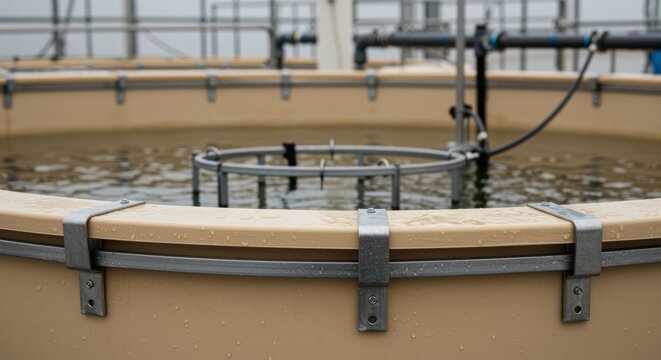 aerator tank circulating water in outdoor aquaculture fish farming system