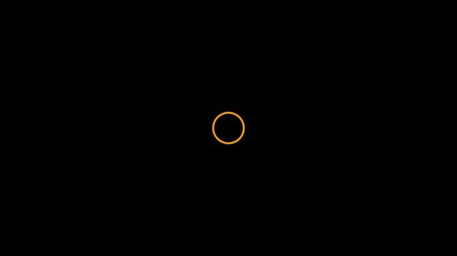 Orange glowing rings pulsing and expanding on a transparent background with alpha channel
