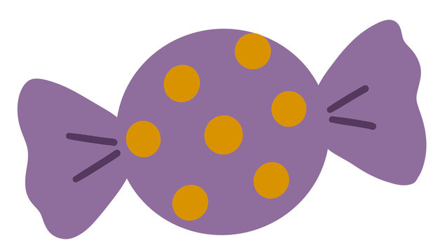 Halloween Candy with Orange Polka Dots on Purple Background