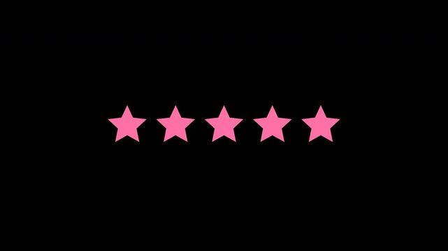 Pink fluid blob morph stars rating animation isolated on transparent background