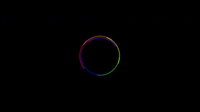 Rainbow circular loading progress bar isolated on transparent background with alpha channel