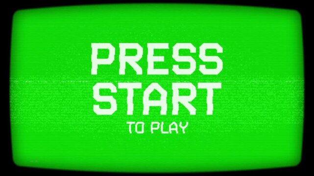 Retro CRT Press Start to Play Game Screen Animation