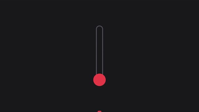 Minimalist vertical slider ui animation with red handle on dark 4k background, interface