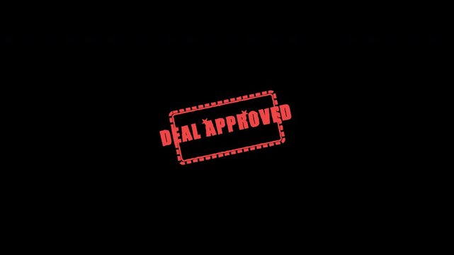 Red deal approved rubber stamp mark isolated on transparent background for overlay