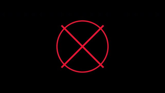 Red digital glitch cross marks isolated on transparent background for cyberpunk video overlay