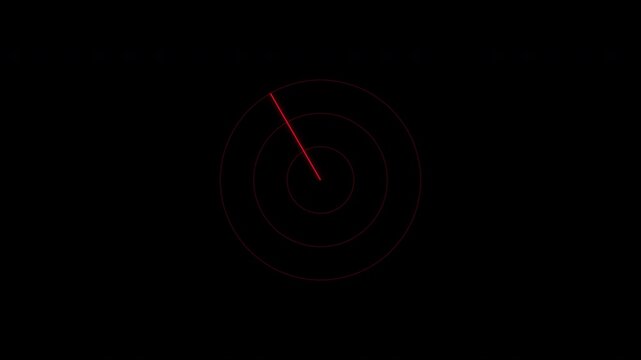 Red distorted radar sweep animation with alpha channel isolated on transparent background